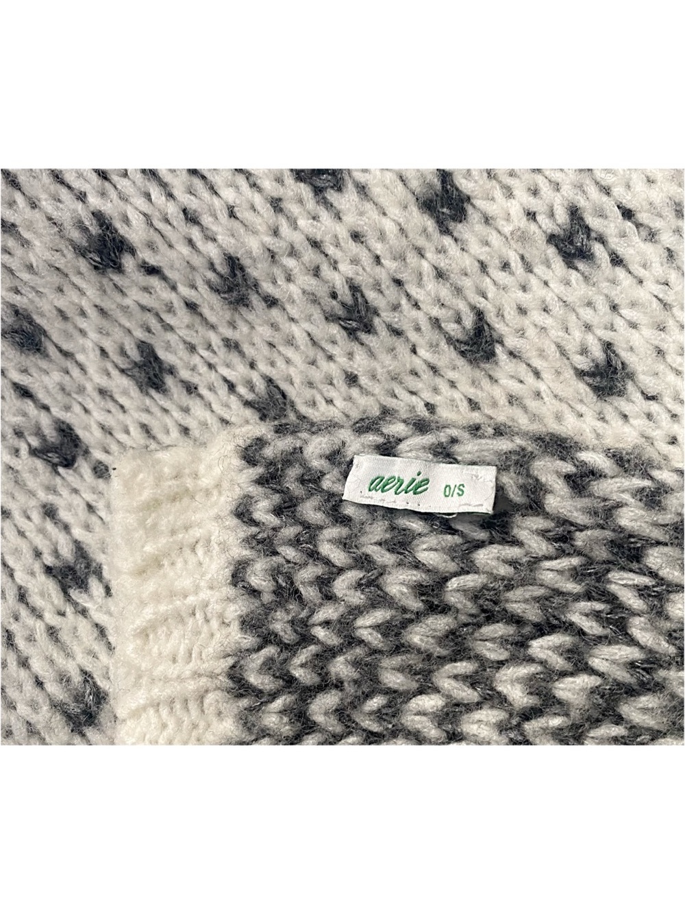 Aerie Black & White Wool Blend Scarf - Picture 2 of 6